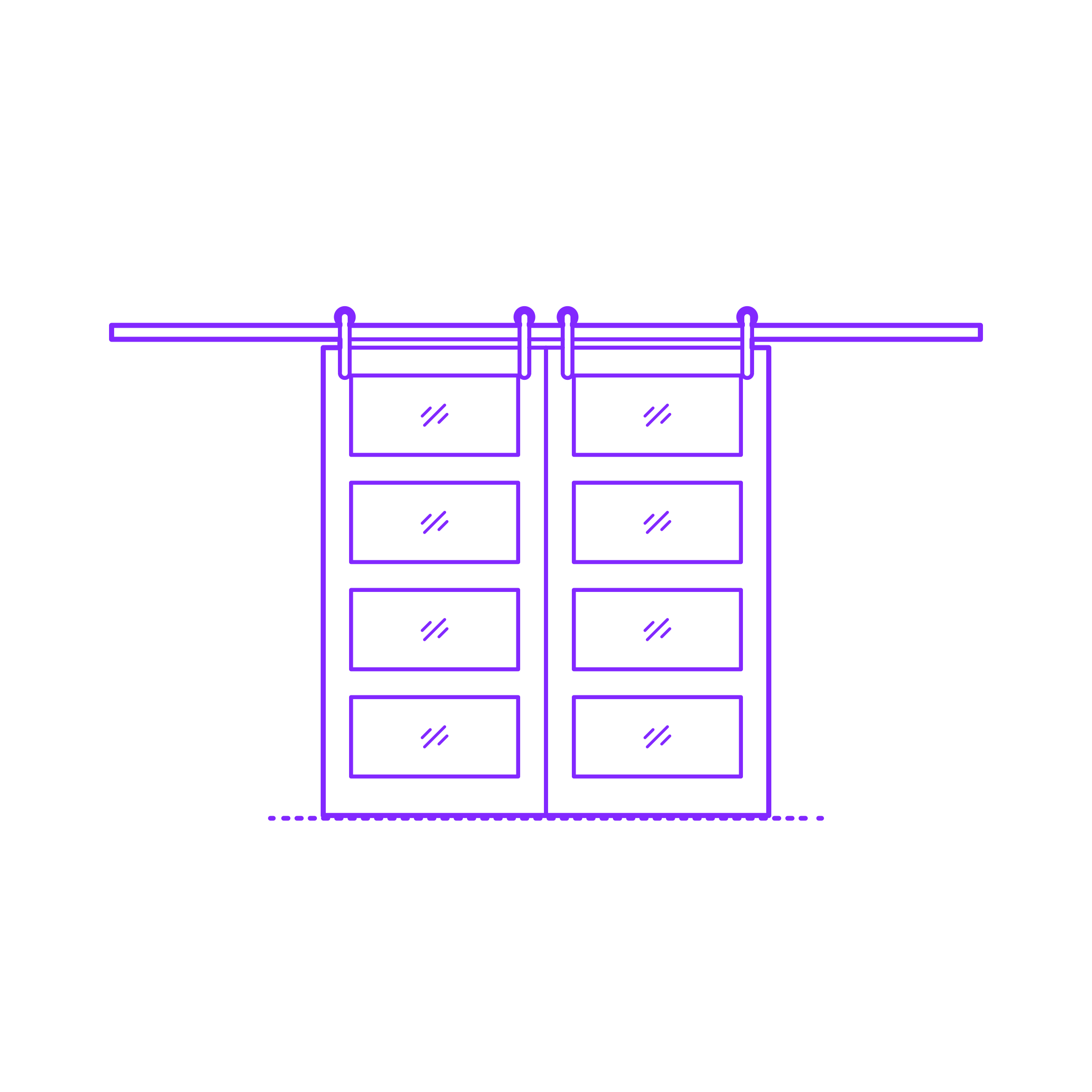 Buildings Surface Mounted Doors Bi Parting Glass Horizontal 4 Panels Vinyl Svg File Free Vectors
